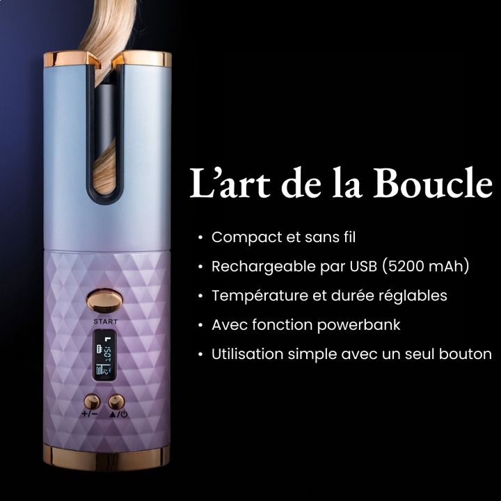 CurliZen™ – Fer à Friser Automatique Sans Fil