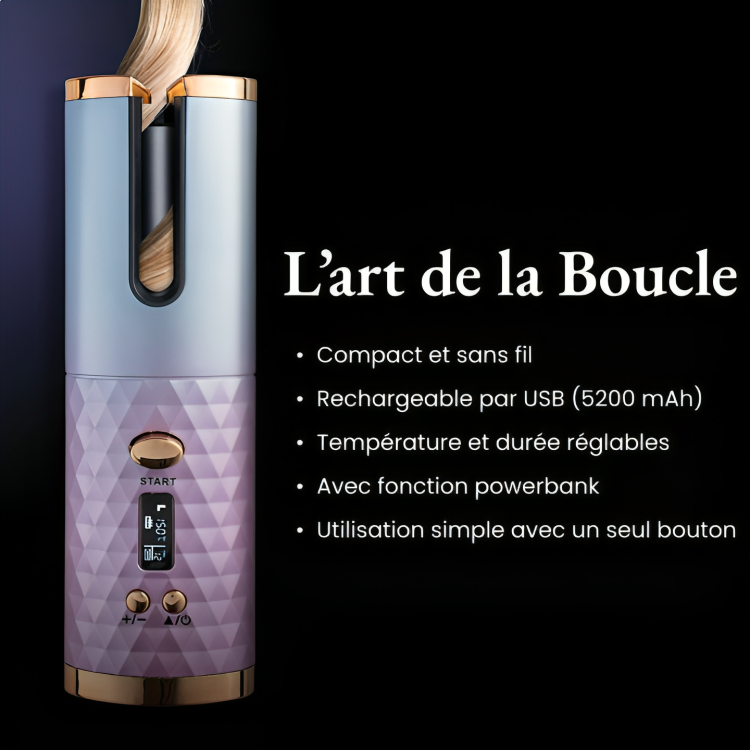 CurliZen™ – Fer à Friser Automatique Sans Fil
