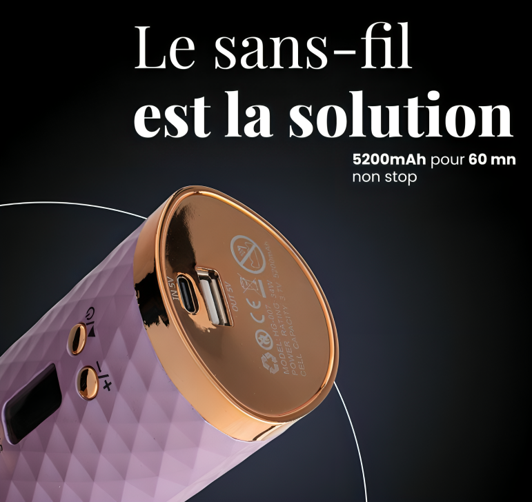 CurliZen™ – Fer à Friser Automatique Sans Fil